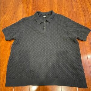 Elegant Black Textured Polo Shirt